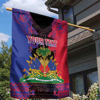 Personalised Haitian Heritage Month Garden Flag Citadelle Laferriere Dashiki Pattern