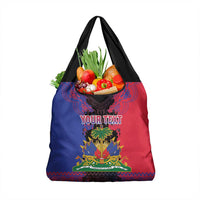 Personalised Haitian Heritage Month Grocery Bag Citadelle Laferriere Dashiki Pattern