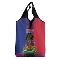 Personalised Haitian Heritage Month Grocery Bag Citadelle Laferriere Dashiki Pattern