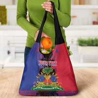 Personalised Haitian Heritage Month Grocery Bag Citadelle Laferriere Dashiki Pattern