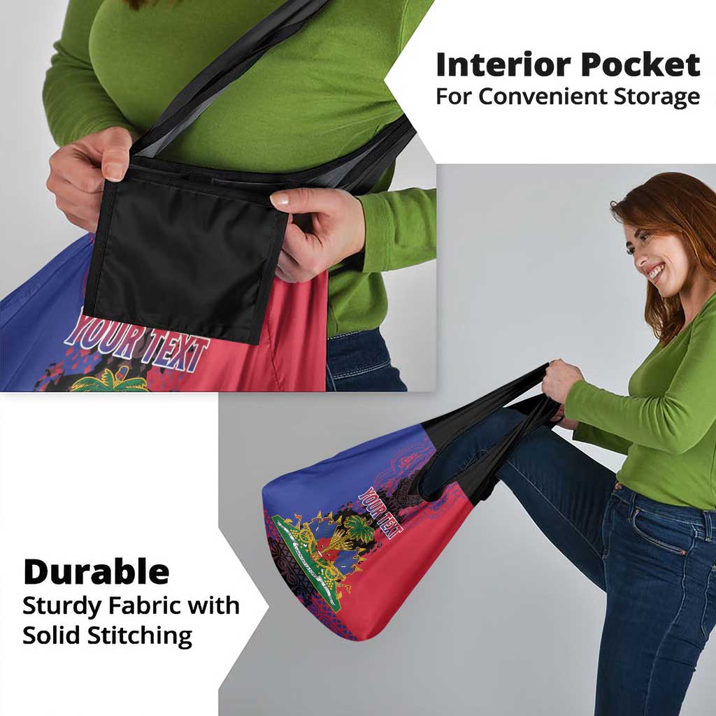 Personalised Haitian Heritage Month Grocery Bag Citadelle Laferriere Dashiki Pattern