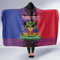 Personalised Haitian Heritage Month Hooded Blanket Citadelle Laferriere Dashiki Pattern