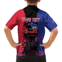 Personalised Haitian Heritage Month Kid Hawaiian Shirt Citadelle Laferriere Dashiki Pattern