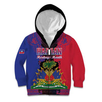 Personalised Haitian Heritage Month Kid Hoodie Citadelle Laferriere Dashiki Pattern