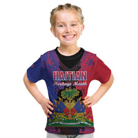 Personalised Haitian Heritage Month Kid T Shirt Citadelle Laferriere Dashiki Pattern