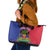 Personalised Haitian Heritage Month Leather Tote Bag Citadelle Laferriere Dashiki Pattern