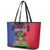 Personalised Haitian Heritage Month Leather Tote Bag Citadelle Laferriere Dashiki Pattern