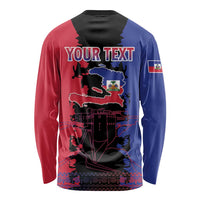 Personalised Haitian Heritage Month Long Sleeve Shirt Citadelle Laferriere Dashiki Pattern