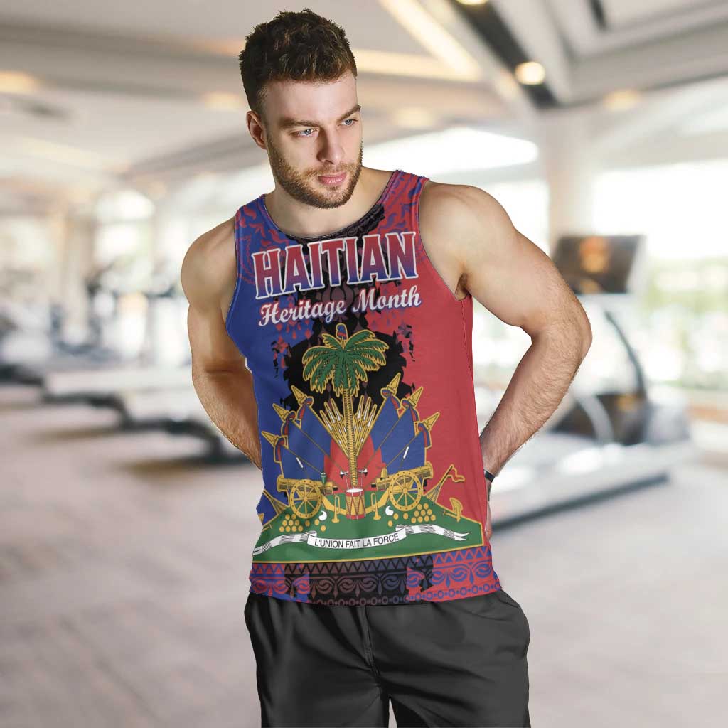 Personalised Haitian Heritage Month Men Tank Top Citadelle Laferriere Dashiki Pattern