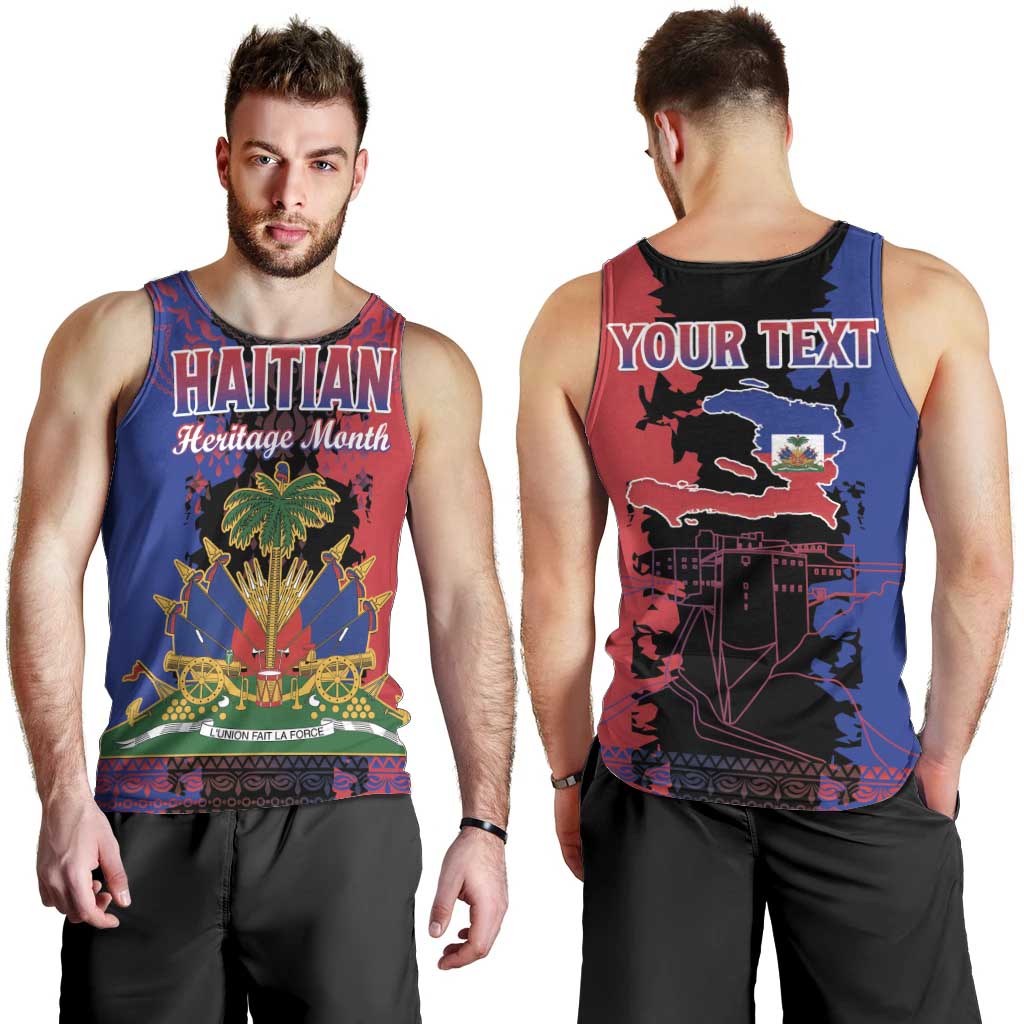 Personalised Haitian Heritage Month Men Tank Top Citadelle Laferriere Dashiki Pattern