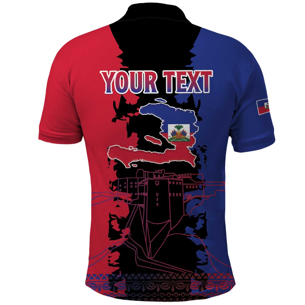 Personalised Haitian Heritage Month Polo Shirt Citadelle Laferriere Dashiki Pattern