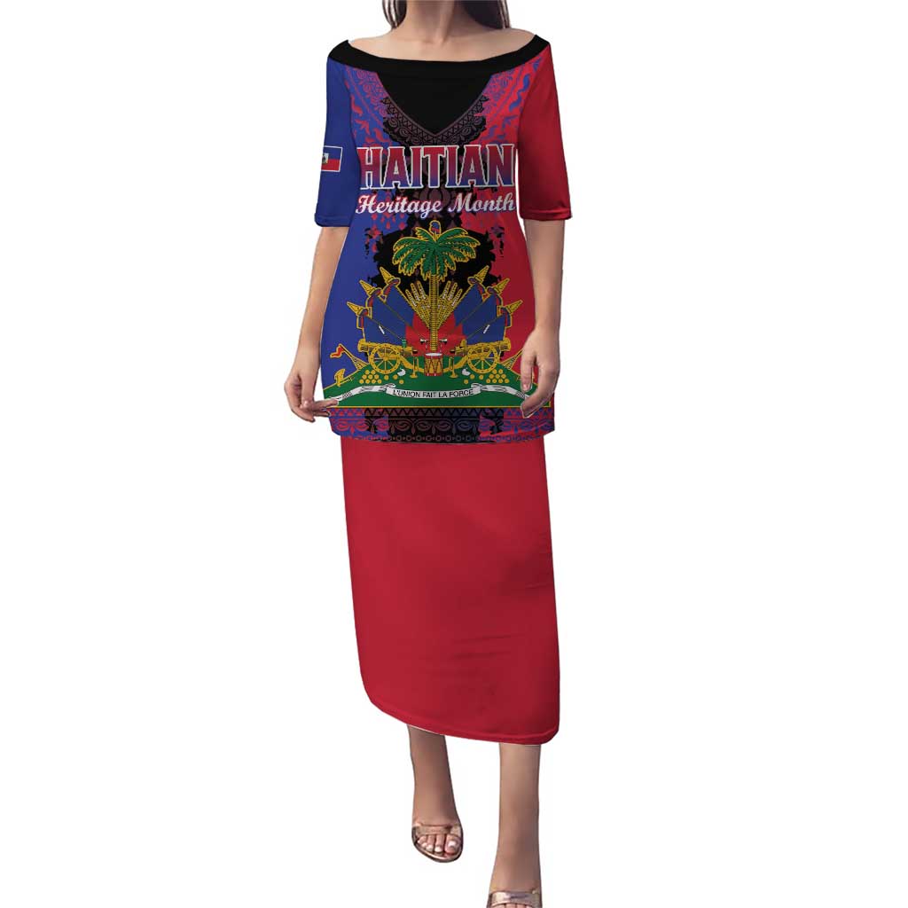 Personalised Haitian Heritage Month Puletasi Citadelle Laferriere Dashiki Pattern