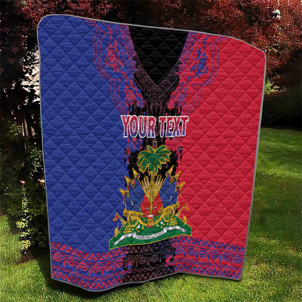 Personalised Haitian Heritage Month Quilt Citadelle Laferriere Dashiki Pattern
