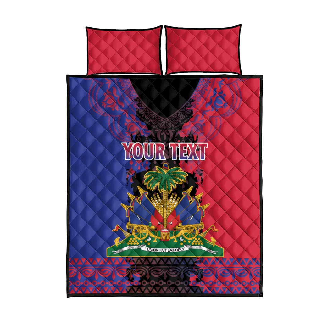 Personalised Haitian Heritage Month Quilt Bed Set Citadelle Laferriere Dashiki Pattern