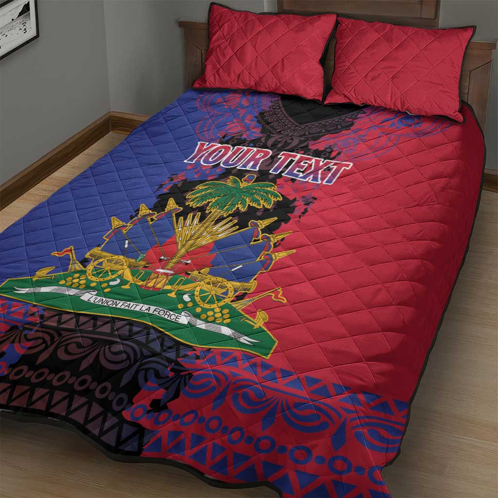 Personalised Haitian Heritage Month Quilt Bed Set Citadelle Laferriere Dashiki Pattern