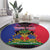 Personalised Haitian Heritage Month Round Carpet Citadelle Laferriere Dashiki Pattern