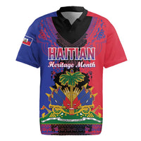 Personalised Haitian Heritage Month Rugby Jersey Citadelle Laferriere Dashiki Pattern