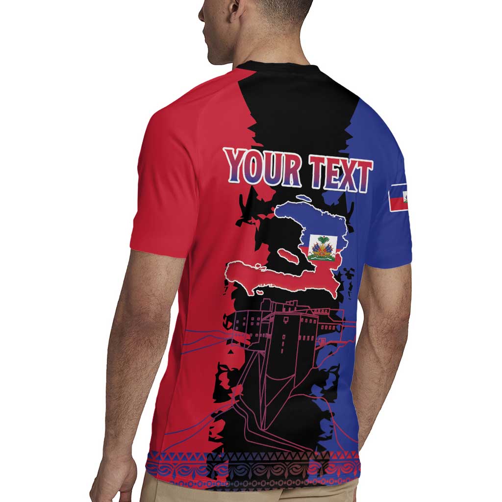 Personalised Haitian Heritage Month Rugby Jersey Citadelle Laferriere Dashiki Pattern