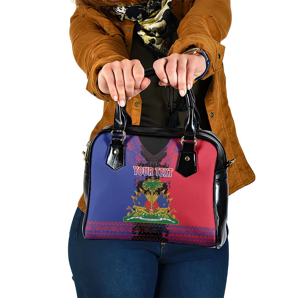 Personalised Haitian Heritage Month Shoulder Handbag Citadelle Laferriere Dashiki Pattern
