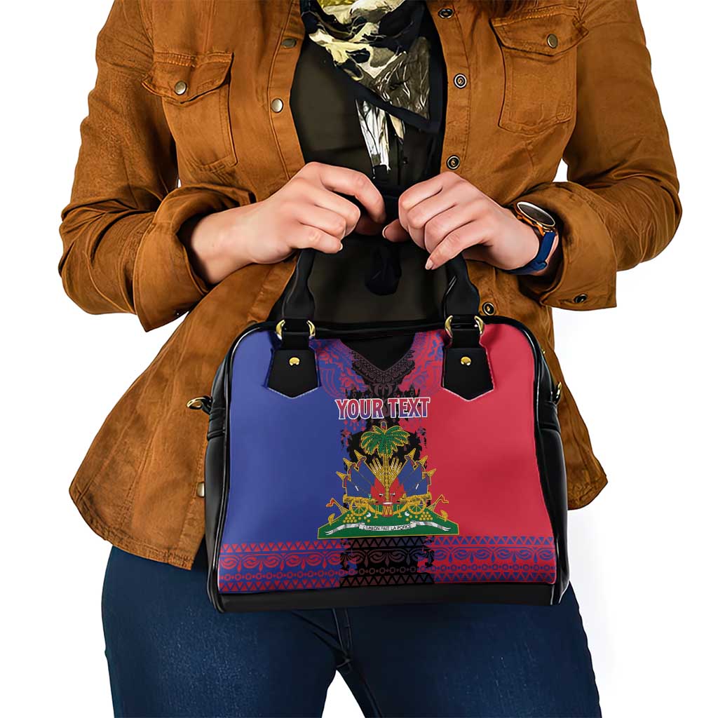 Personalised Haitian Heritage Month Shoulder Handbag Citadelle Laferriere Dashiki Pattern