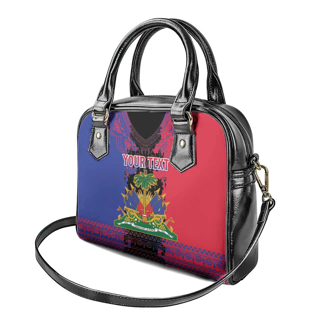 Personalised Haitian Heritage Month Shoulder Handbag Citadelle Laferriere Dashiki Pattern