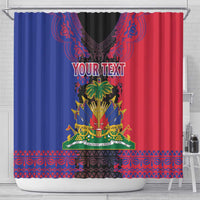 Personalised Haitian Heritage Month Shower Curtain Citadelle Laferriere Dashiki Pattern