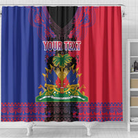 Personalised Haitian Heritage Month Shower Curtain Citadelle Laferriere Dashiki Pattern