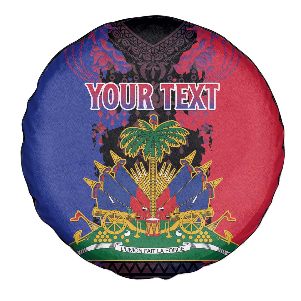 Personalised Haitian Heritage Month Spare Tire Cover Citadelle Laferriere Dashiki Pattern
