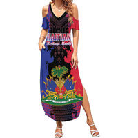 Personalised Haitian Heritage Month Summer Maxi Dress Citadelle Laferriere Dashiki Pattern