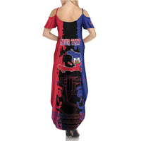 Personalised Haitian Heritage Month Summer Maxi Dress Citadelle Laferriere Dashiki Pattern
