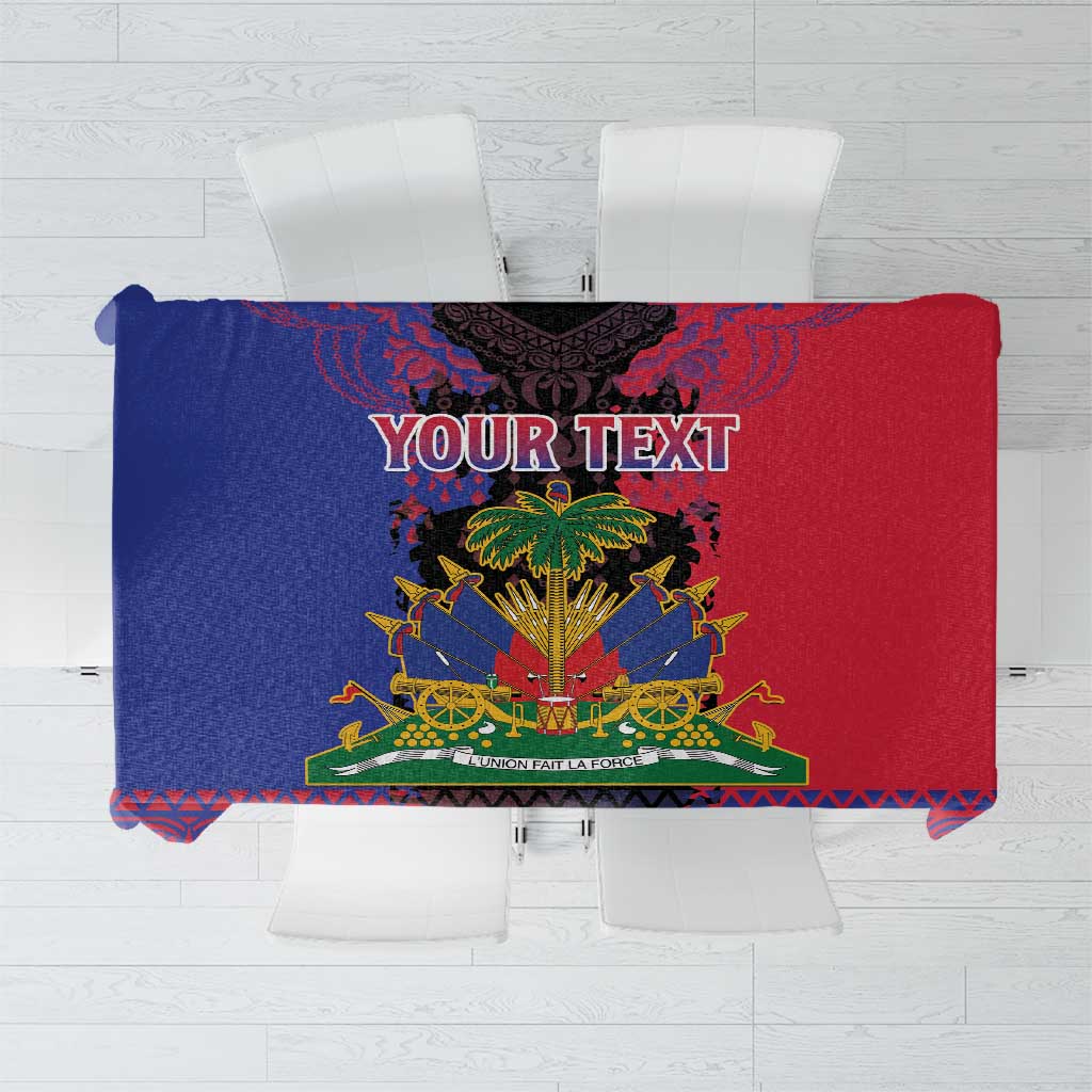 Personalised Haitian Heritage Month Tablecloth Citadelle Laferriere Dashiki Pattern