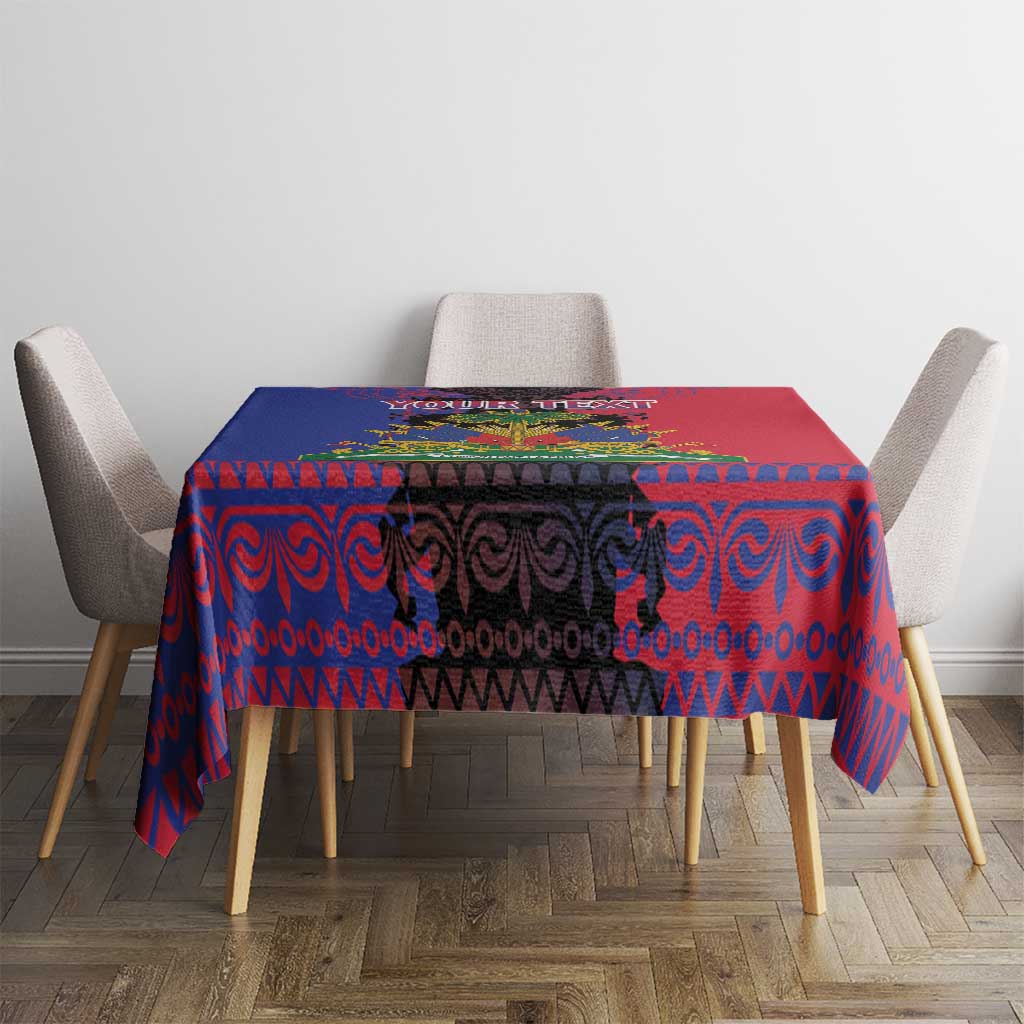 Personalised Haitian Heritage Month Tablecloth Citadelle Laferriere Dashiki Pattern