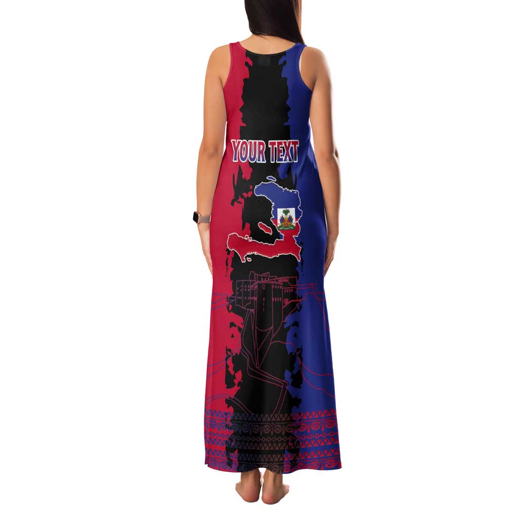 Personalised Haitian Heritage Month Tank Maxi Dress Citadelle Laferriere Dashiki Pattern