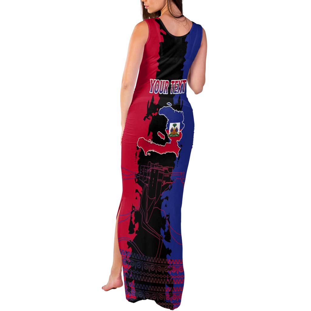 Personalised Haitian Heritage Month Tank Maxi Dress Citadelle Laferriere Dashiki Pattern