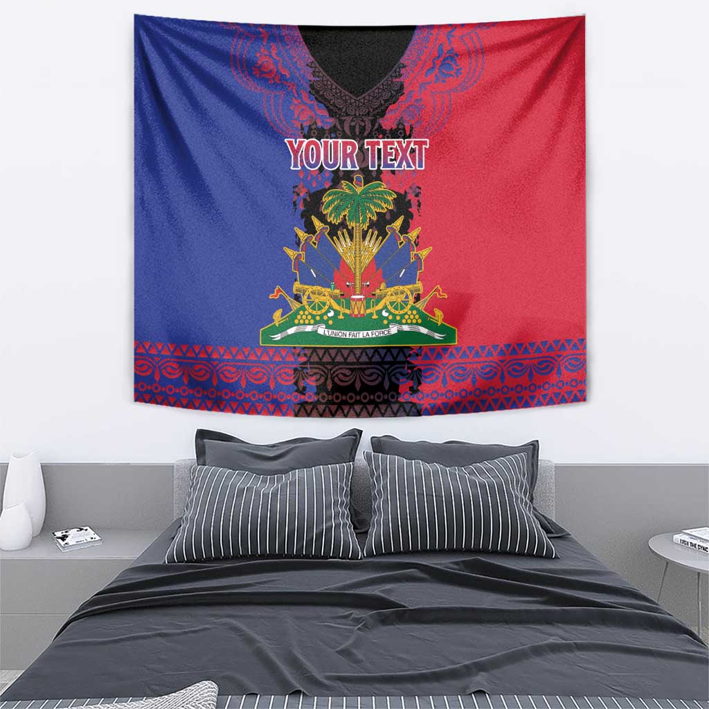 Personalised Haitian Heritage Month Tapestry Citadelle Laferriere Dashiki Pattern