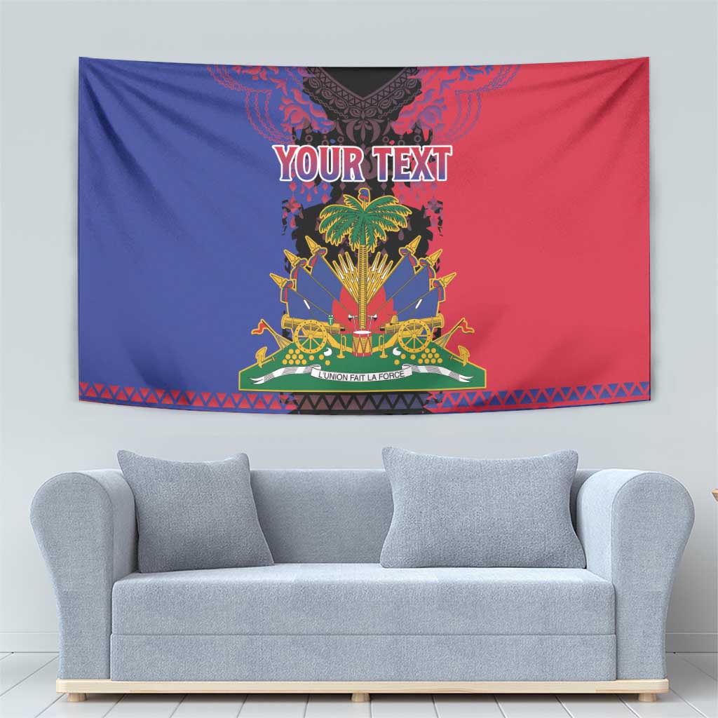 Personalised Haitian Heritage Month Tapestry Citadelle Laferriere Dashiki Pattern
