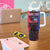 Personalised Haitian Heritage Month Tumbler With Handle Citadelle Laferriere Dashiki Pattern