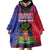 Personalised Haitian Heritage Month Wearable Blanket Hoodie Citadelle Laferriere Dashiki Pattern