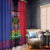 Personalised Haitian Heritage Month Window Curtain Citadelle Laferriere Dashiki Pattern