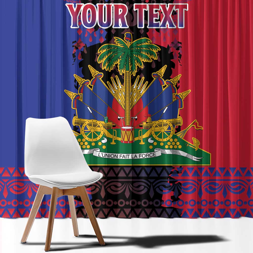 Personalised Haitian Heritage Month Window Curtain Citadelle Laferriere Dashiki Pattern