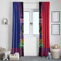 Personalised Haitian Heritage Month Window Curtain Citadelle Laferriere Dashiki Pattern