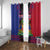 Personalised Haitian Heritage Month Window Curtain Citadelle Laferriere Dashiki Pattern