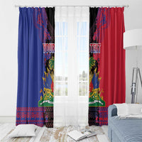 Personalised Haitian Heritage Month Window Curtain Citadelle Laferriere Dashiki Pattern