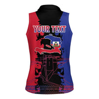 Personalised Haitian Heritage Month Women Sleeveless Polo Shirt Citadelle Laferriere Dashiki Pattern