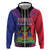 Personalised Haitian Heritage Month Zip Hoodie Citadelle Laferriere Dashiki Pattern