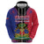 Personalised Haitian Heritage Month Zip Hoodie Citadelle Laferriere Dashiki Pattern