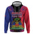 Personalised Haitian Heritage Month Zip Hoodie Citadelle Laferriere Dashiki Pattern