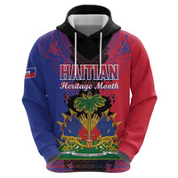 Personalised Haitian Heritage Month Zip Hoodie Citadelle Laferriere Dashiki Pattern