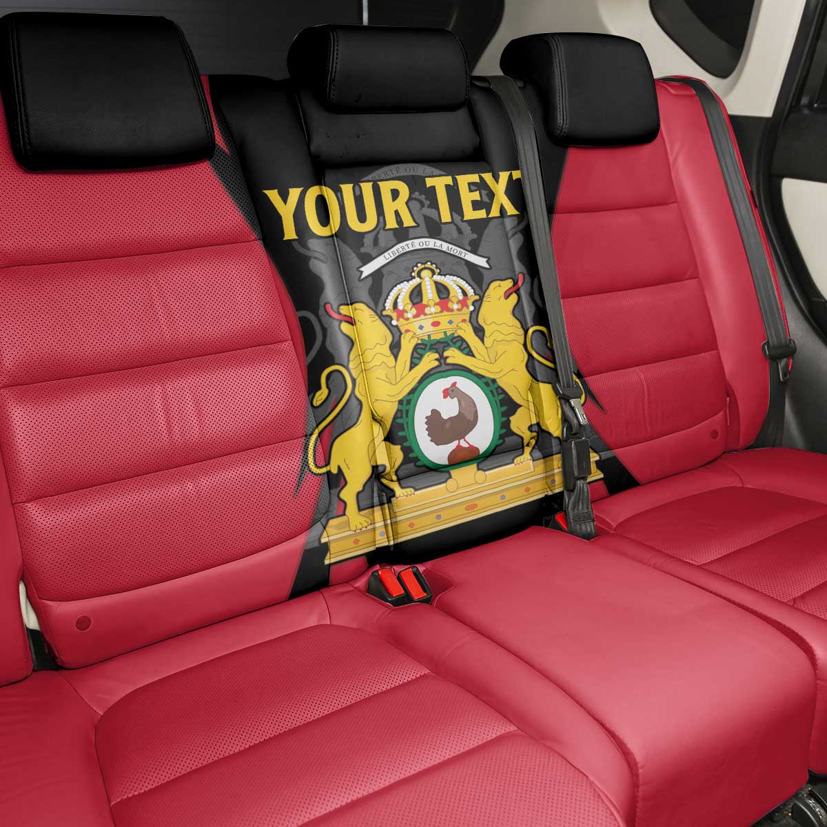 Personalised Empire dHayiti 1804–1806 Back Car Seat Cover Coat Of Arms Flag Style