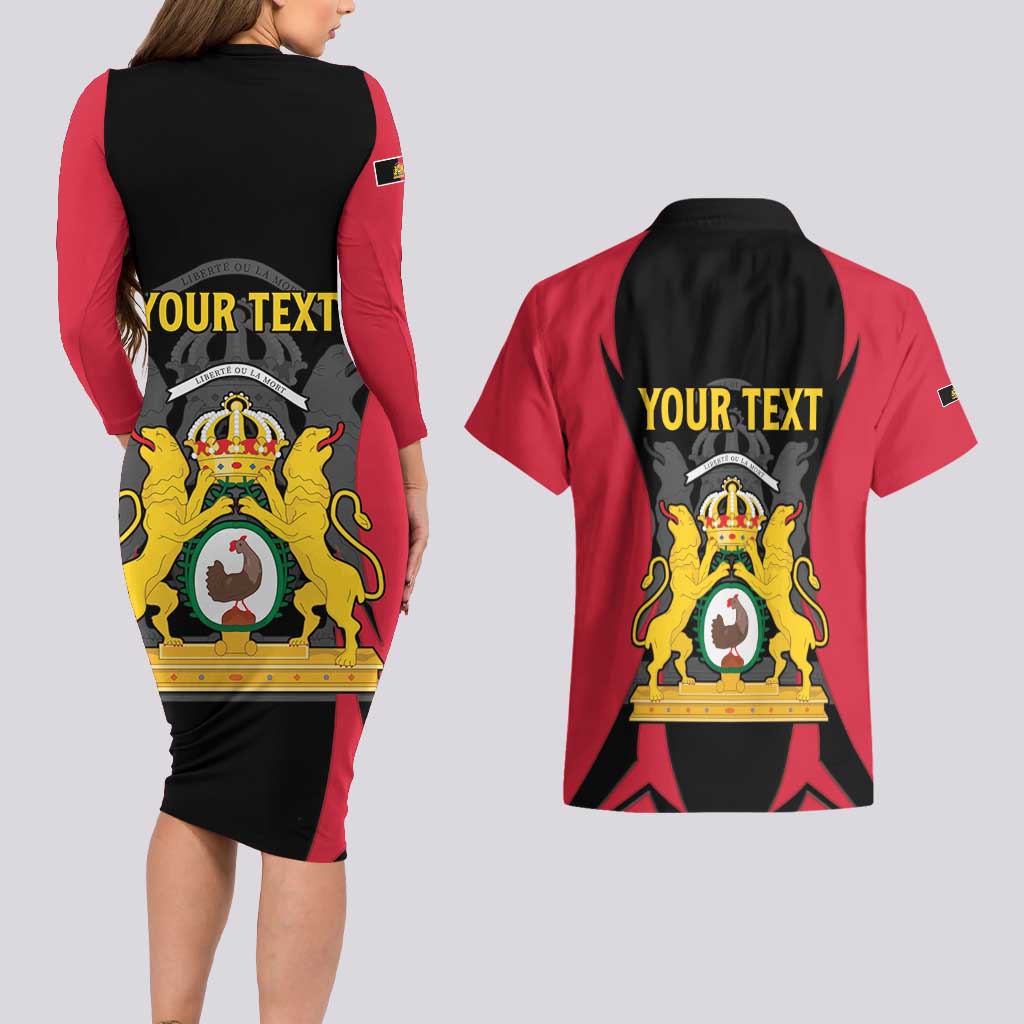 Personalised Empire dHayiti 1804–1806 Couples Matching Long Sleeve Bodycon Dress and Hawaiian Shirt Coat Of Arms Flag Style